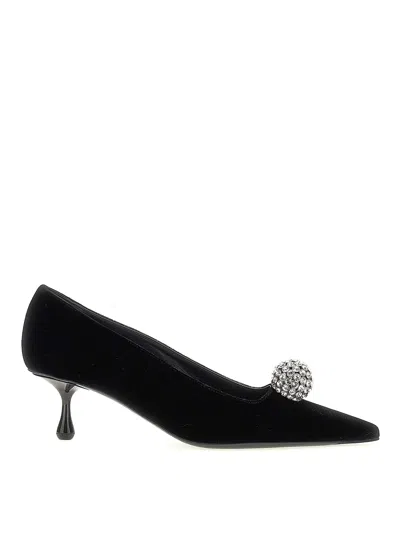 Jimmy Choo Orb 50 Crystal-embellished Velvet Pumps