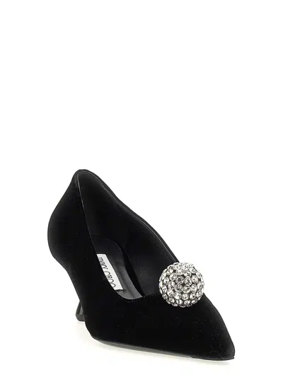 Jimmy Choo Orb 50 Crystal-embellished Velvet Pumps