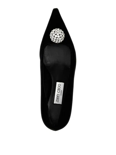 Jimmy Choo Orb 50 Crystal-embellished Velvet Pumps