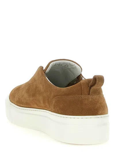 Kiton Slip-on Suede Leather Sneakers In Brown