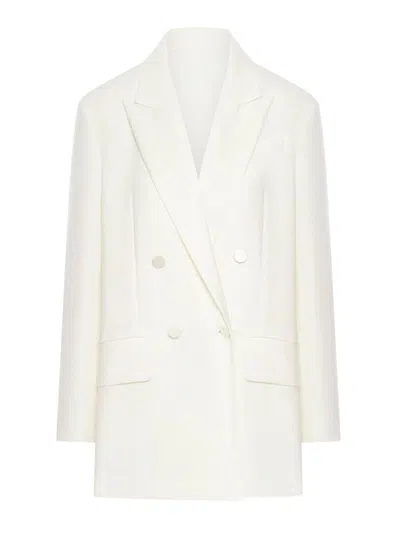 Max Mara Structured Double-breasted Jacket Back Vent In White