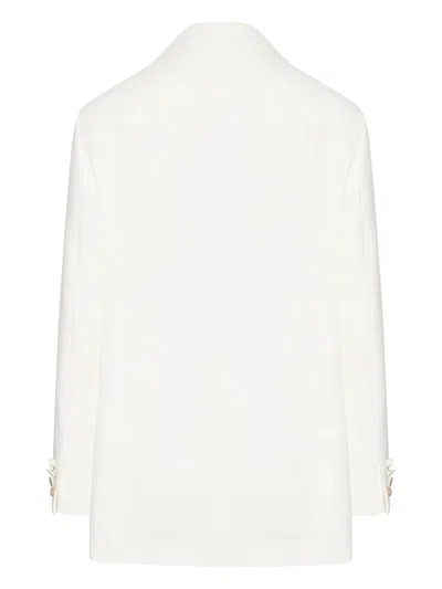 Max Mara Structured Double-breasted Jacket Back Vent In White