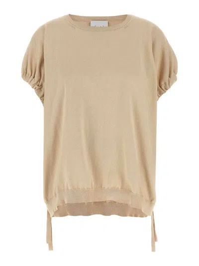Nude Knitted T-shirt In Brown