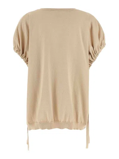 Nude Knitted T-shirt In Brown