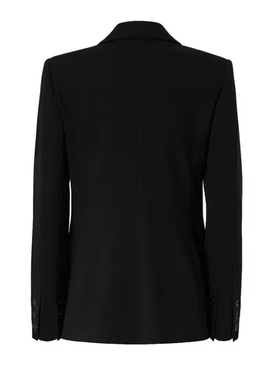 Pinko Notch Lapel Single-breasted Jacket With Flap Pockets In Black