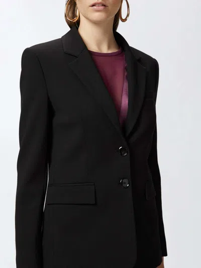 Pinko Notch Lapel Single-breasted Jacket With Flap Pockets In Black