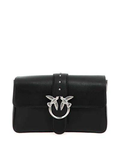 Pinko Rectangular Chain Strap Shoulder Bag With Metal Hardware And Front Embellishment