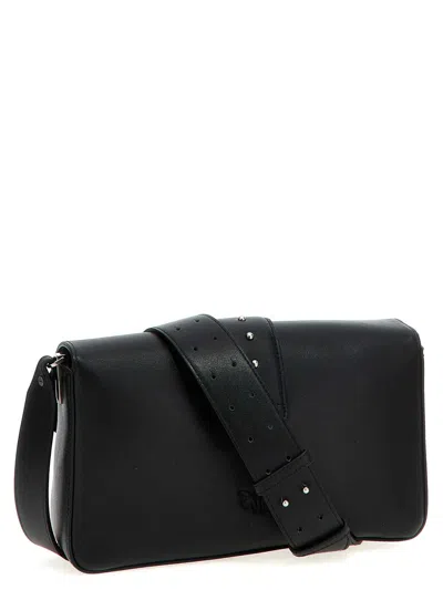 Pinko Rectangular Chain Strap Shoulder Bag With Metal Hardware And Front Embellishment