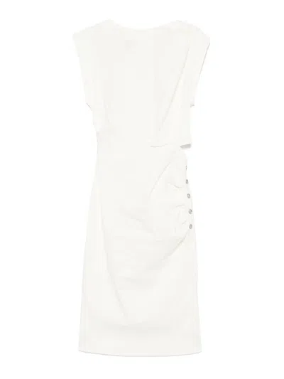 Pinko Knee Length Dress Cap Sleeves In White