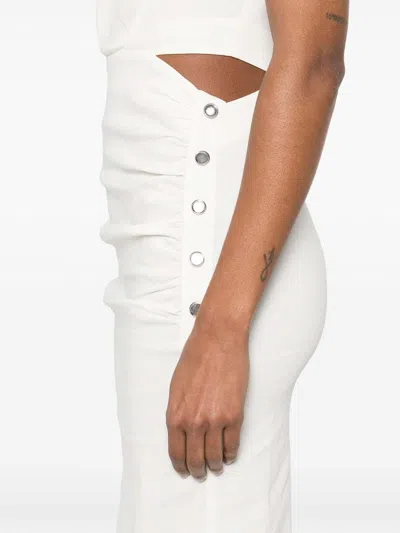 Pinko Knee Length Dress Cap Sleeves In White