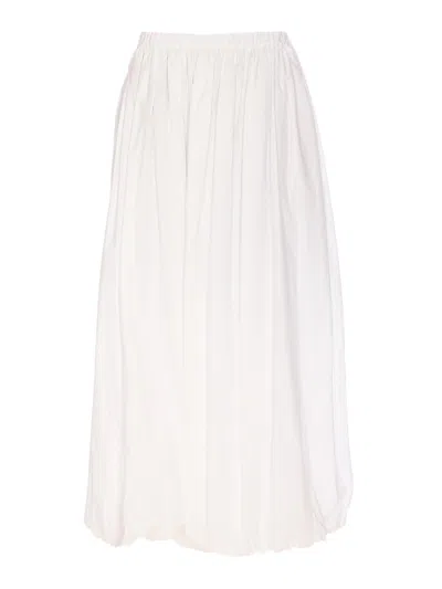 Pinko White Skirt With Balloon Design And Pleated Details In White