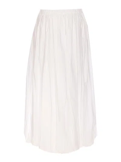 Pinko White Skirt With Balloon Design And Pleated Details In White