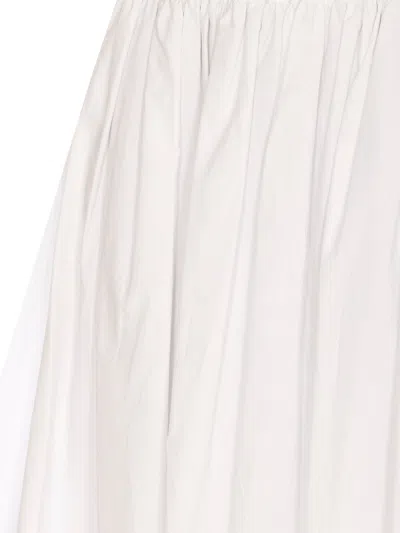 Pinko White Skirt With Balloon Design And Pleated Details In White