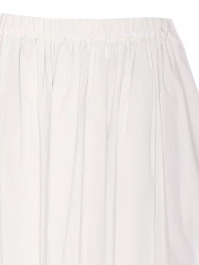 Pinko White Skirt With Balloon Design And Pleated Details In White