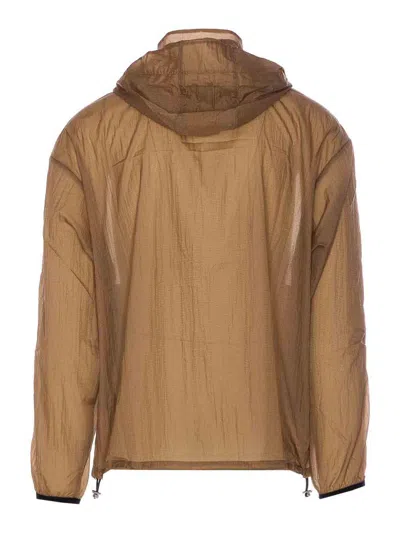 Premiata Natural Jacket With Frontal Zip Closure In Brown