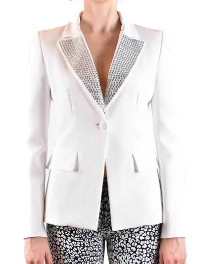 Philipp Plein Lapel Embellished Jacket With Front Flap Pockets In Yellow