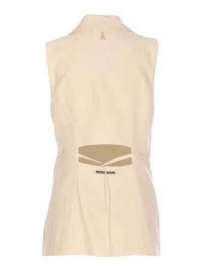 Patrizia Pepe Ivory Vest With Frontal Buttons Closure In Pink