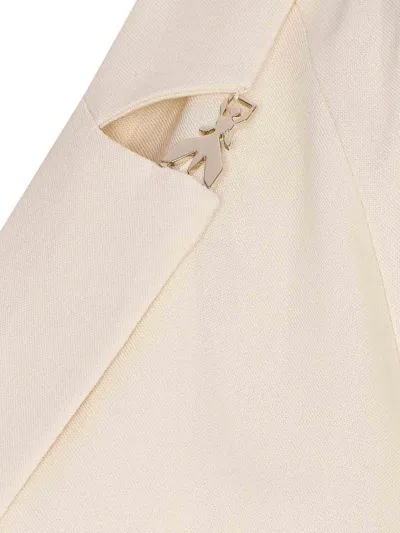 Patrizia Pepe Ivory Jacket With Frontal Buttons Closure In Pink