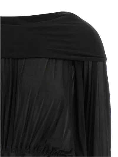 Rick Owens Crooped Hooded Tunic Sweaters And Cardigans Black In Black