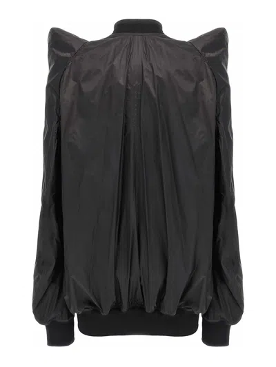 Rick Owens Womens Tec Flight Two-slip-pockets Shell Jacket Black In Black