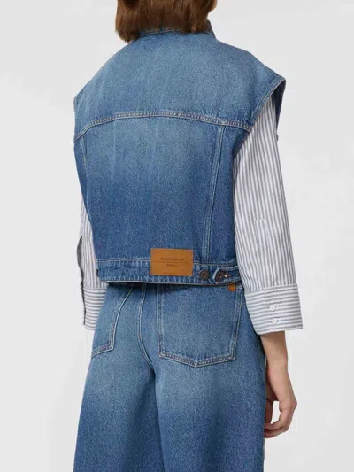 Weekend Max Mara Denim Vest In Blue