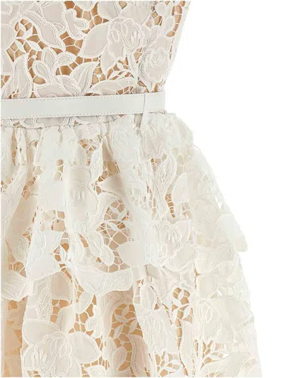 Self-portrait Self Portrait 'lace' Dress In White Polyamide Blend In White