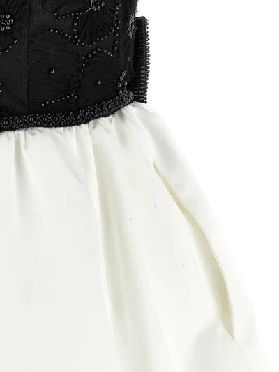 Self-portrait Self Portrait 'black And White Tulle Mini' Dress In White