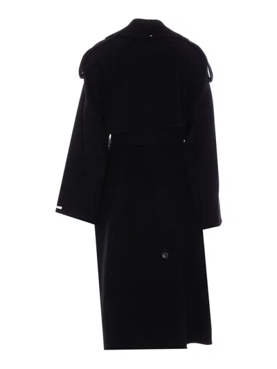 Sportmax Fiore Coat In Black