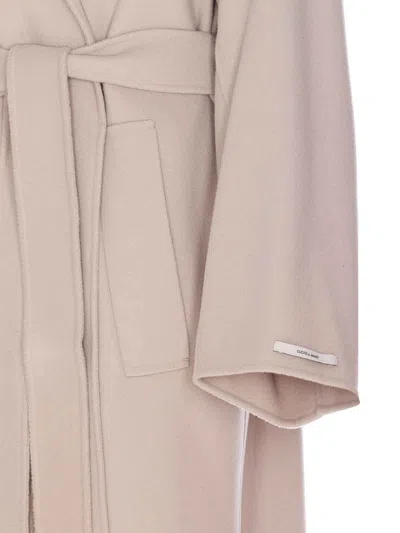 Sportmax Belted Coat Featuring Epaulettes In Pink