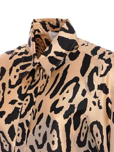 Sportmax Armony Animal Patterned Long-sleeved Shirt In Neutral