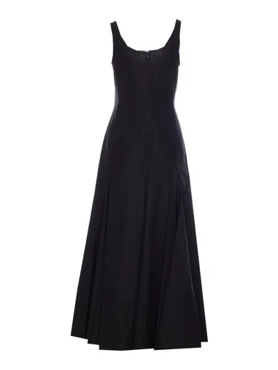 Sportmax Scoop Neck Sleeveless Dress With Flared Hem In Black