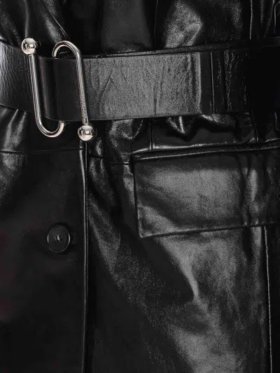 Sportmax Belted Lapel Collar Jacket Pockets In Black