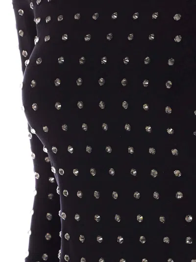 Sportmax All-over Embellished Crewneck Top In Black