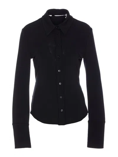 Sportmax Back Cut Out Long Sleeve Shirt In Black