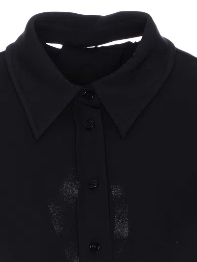 Sportmax Back Cut Out Long Sleeve Shirt In Black