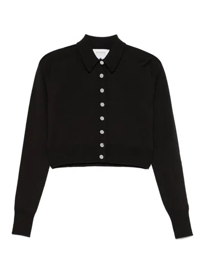 Sportmax Long-sleeved Knitted Jacket In Black