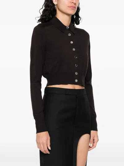 Sportmax Long-sleeved Knitted Jacket In Black