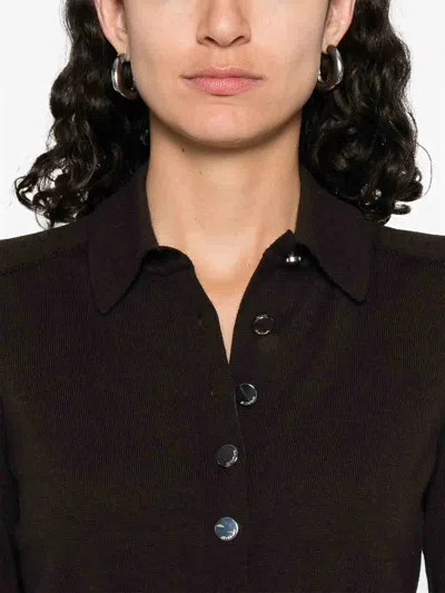 Sportmax Long-sleeved Knitted Jacket In Black
