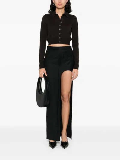 Sportmax Long-sleeved Knitted Jacket In Black