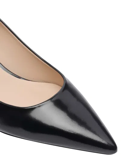 Stuart Weitzman Stuart Leather Kitten-heel Pumps In Black