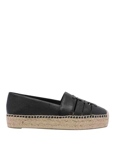 Tory Burch Black Ines Multi Strap Platform Espadrilles