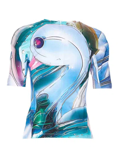 Tory Burch Printed Cotton Shirt In Multi