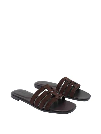 Tory Burch Brown Ines Cage Slide