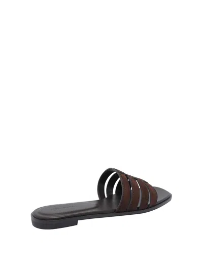 Tory Burch Brown Ines Cage Slide