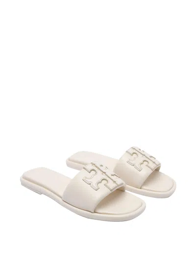 Tory Burch White Double T Sport Slide