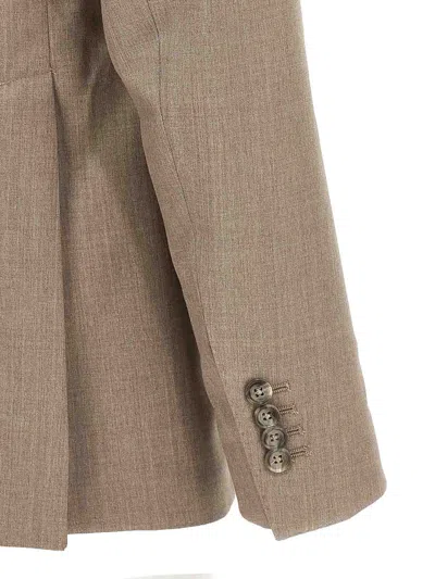 Tagliatore 'vesuvio' Suit With Notch Lapel In Neutral