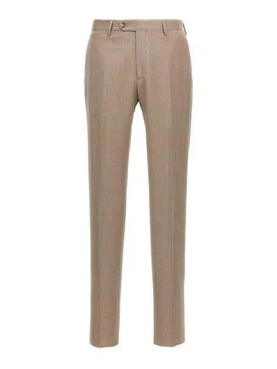 Tagliatore 'vesuvio' Suit With Notch Lapel In Neutral