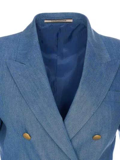 Tagliatore Double-breasted Cotton Jacket With Structured Shoulders
