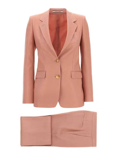 Tagliatore Parisian Single-breasted Suit Flap Pockets In Pink