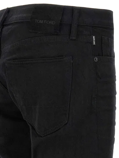Tom Ford Japanese Cotton Black Denim Jeans In Black